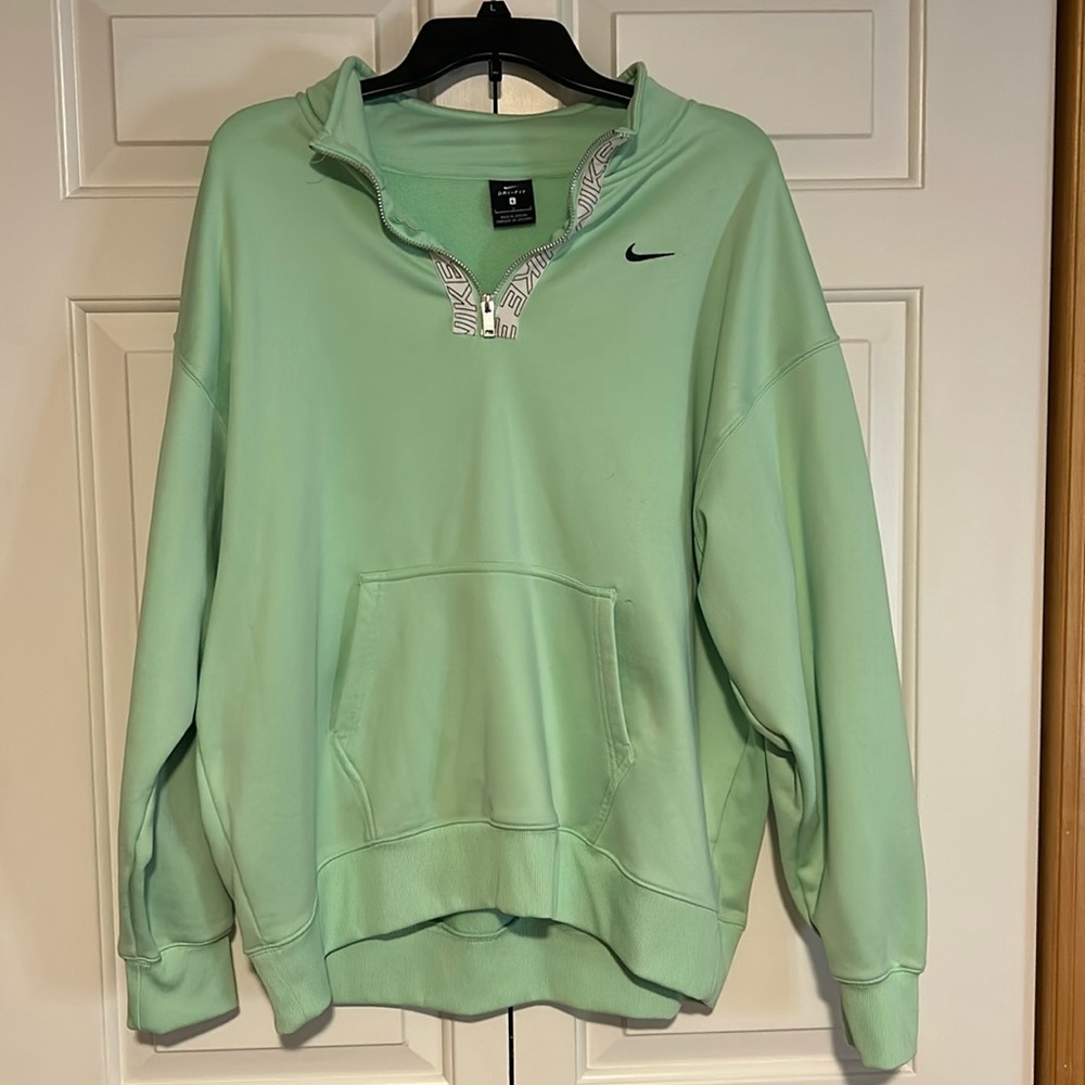 Nike - quarter zip crewneck - green - sz L